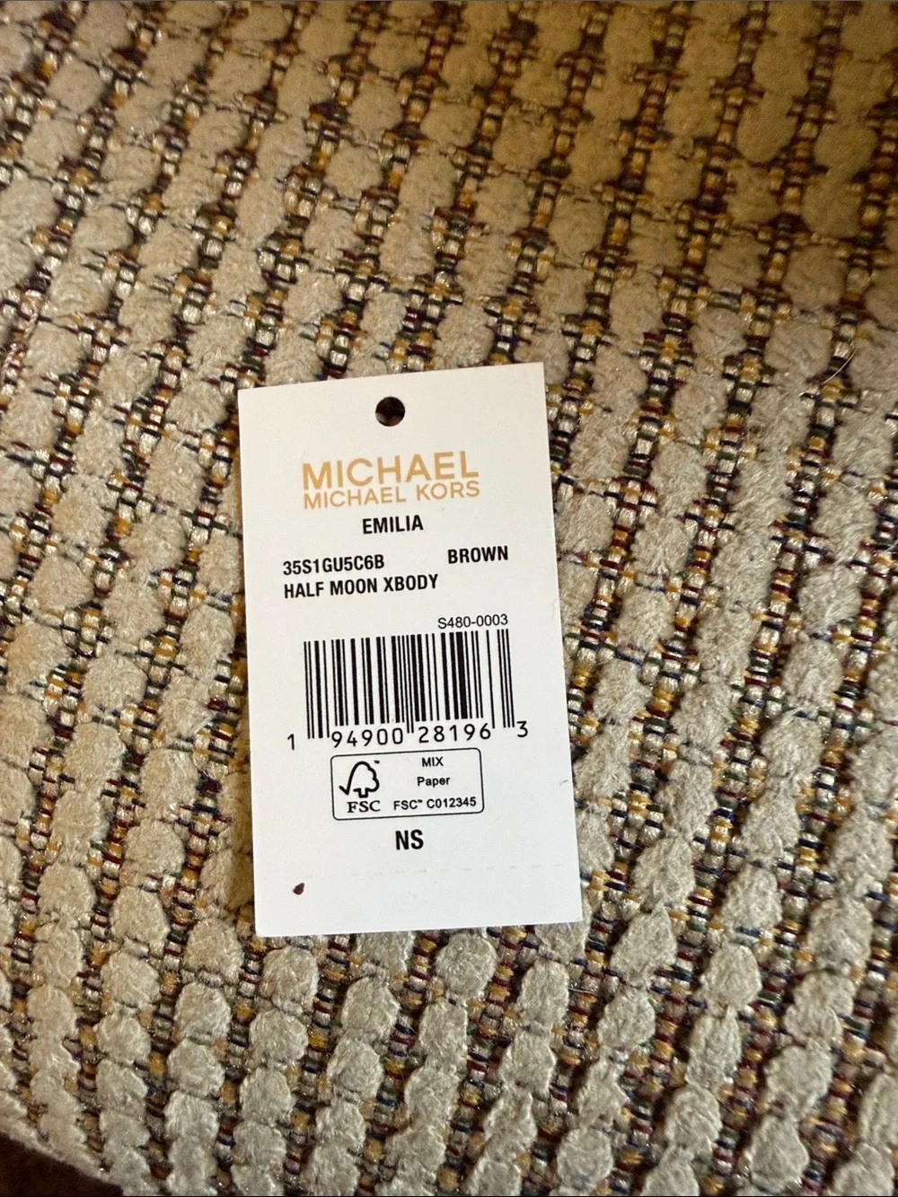 Michael Kors Brown and Tan Logo Saddle Crossbody